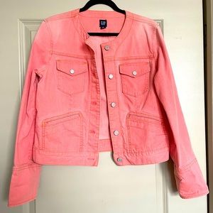 GAP- vintage inspired orange jean jacket